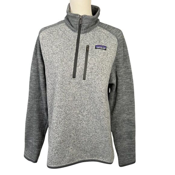 Patagonia Men's Quarter Zip Better Sweater Two Tone Grey Size Medium - Picture 1 of 10